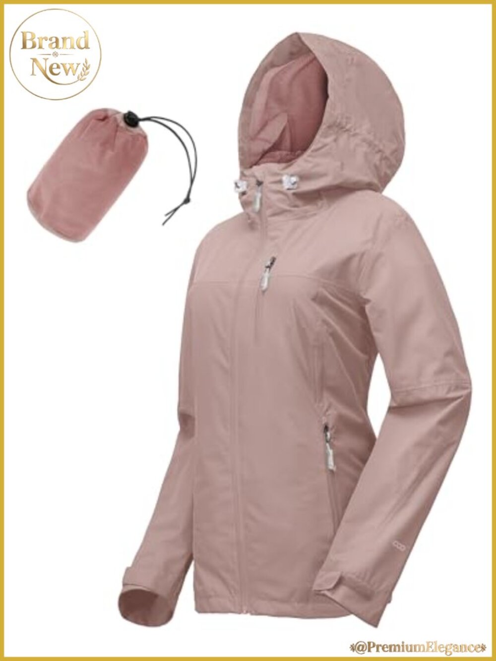 Women's Waterproof Rain Jacket with Hood, Breathable Packable Raincoat